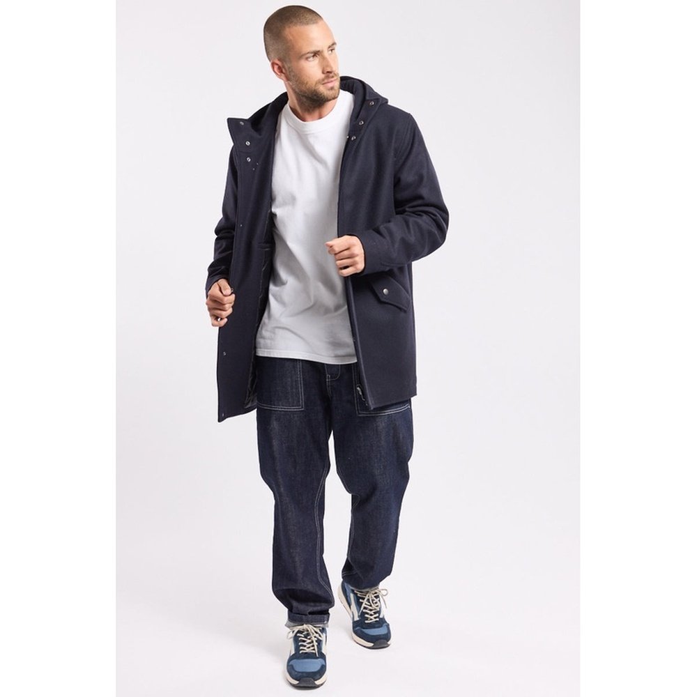 自营欧洲直邮Armor Lux 男士海军蓝羊毛连帽大衣外套男装夹克,淘宝优惠券,粉丝福利购,淘宝优惠卷