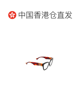1h可退 香港直邮GUCCI 女士眼镜 GG1424O007 SS2026 黑色 几何框