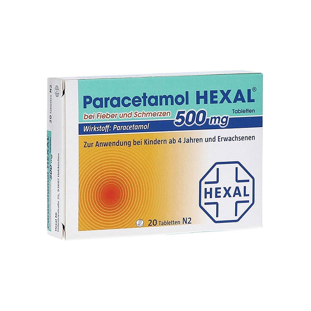 德国赫素Paracetamol500mg成人发热退烧药20粒对乙酰氨基 - 图0