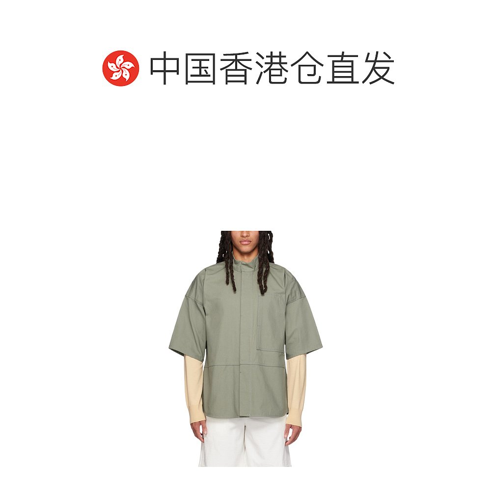 香港直邮Jil Sander 拼接高领衬衫 J47DL0113-J45136 - 图1