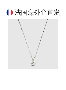 自营欧洲直邮Gucci古驰925银扣式项链互吊坠