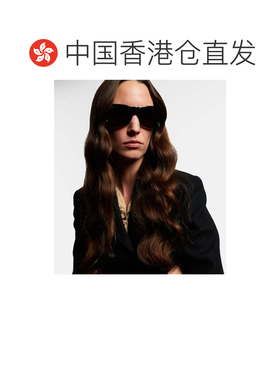 1h可退 香港直邮Gucci 古驰 女士 双G方框太阳眼镜 black黑色 舒