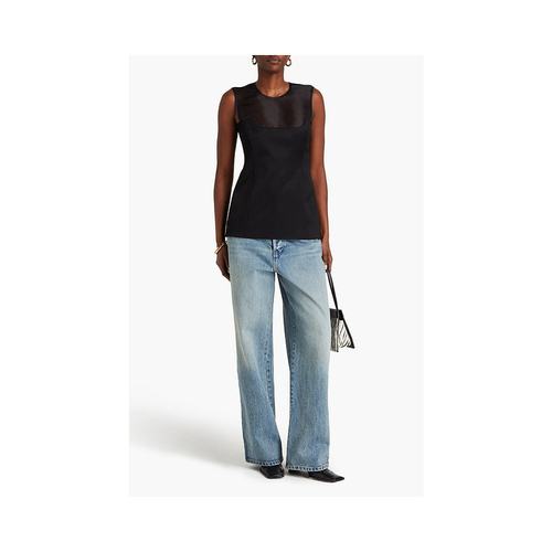 1h可退 香港直邮KHAITE 女士 Sasmo 棉混纺缎面欧根纱上衣 230717 - 图0