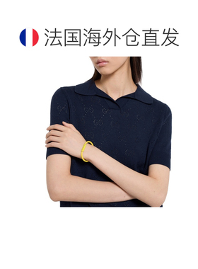 自营欧洲直邮GUCCI古驰 Gucci浅黄色皮革Gucci珐琅手镯男女通用