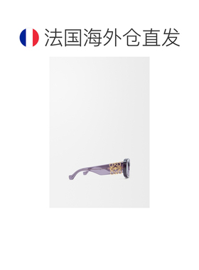 自营欧洲直邮LOEWE罗意威 Anagram女士紫色醋酸椭圆形加大号太阳