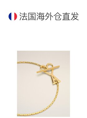 自营欧洲直邮AMI 心之友金项链 2 合 1 黄铜链配饰