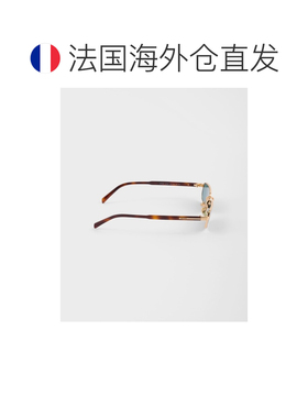 自营欧洲直邮PRADA普拉达 男士湖蓝色镜片金属标志性金属板太阳镜