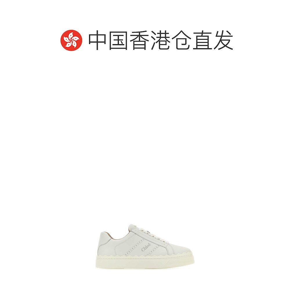 1h可退 香港直邮Chloe 蔻依 女士 微瑕Lauren 白色皮质运动鞋 CHC - 图1