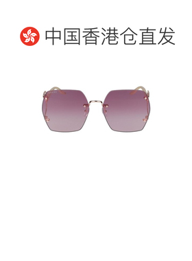 1h可退 香港直邮Gucci 古驰 女士 几何框太阳镜 GG1562S metal金