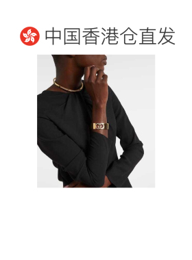 1h可退 香港直邮Gucci 古驰 女士 GG 水晶装饰手镯 metal金属色