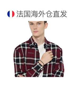 自营欧洲直邮GUCCI古驰 GG森林绿皮革手镯男女通用首饰配饰