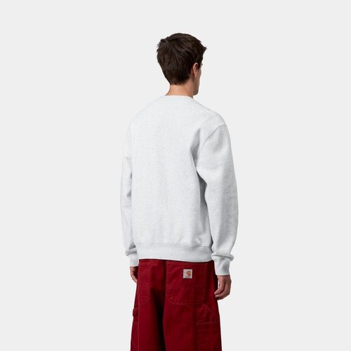 自营欧洲直邮Carhartt WIP Schooling男士灰麻色棉印花图案卫衣 - 图0