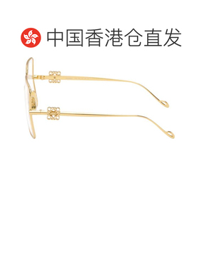 香港直邮LOEWE 罗意威 女士 金色 Oversize Square Retro 眼镜 LW
