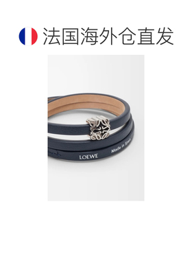 自营欧洲直邮Loewe罗意威 Anagram Bombe女士深海军蓝小牛皮编织