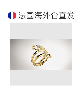 自营欧洲直邮GUCCI古驰 Horsebit女士18K黄金钻石戒指