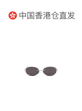 1h可退 香港直邮Balenciaga 巴黎世家 女士 银色黑色椭圆形太阳镜