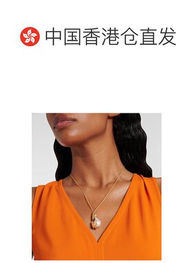 香港直邮Bottega Veneta 葆蝶家 女士 Rana 珍珠精饰镀金吊坠项链