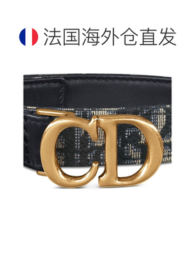自营欧洲直邮Dior 迪奥 女士蓝色小牛皮皮带腰带【付后1h可退】