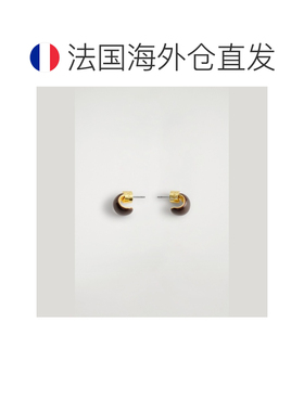 欧洲直邮自营COS 女士深棕色再生黄铜迷你半圈耳环耳钉耳圈配饰