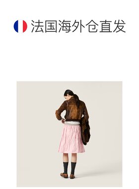 欧洲直邮MIU MIU（2025 年产品）蜡面麂皮夹克