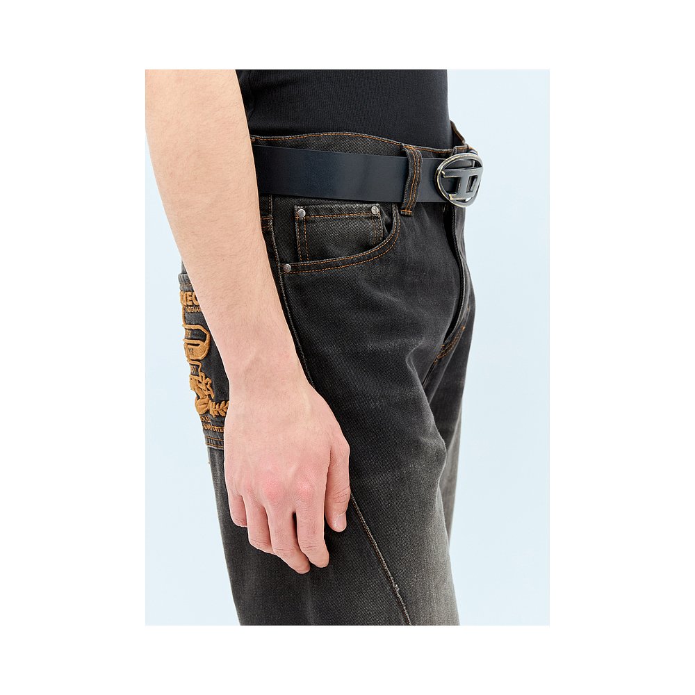 香港直邮Diesel 迪赛 男士 带皮革扣的皮带 X09257P3738牛皮腰带 - 图0