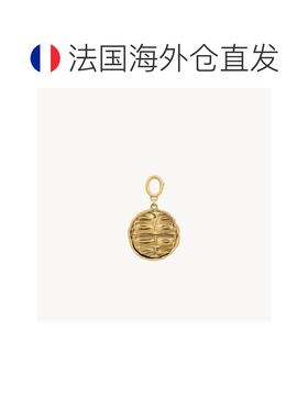 自营欧洲直邮YSL圣罗兰 女士古金色黄铜鳄鱼纹理吊饰