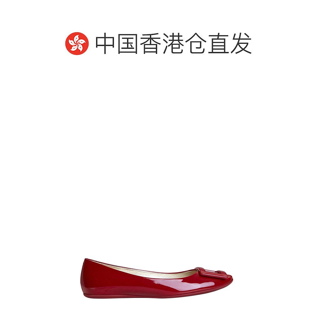 香港直邮Roger Vivier 罗杰 维维亚 女士红色漆皮芭蕾舞鞋 - 图1