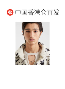 香港直邮FENDI 男士项链 7AJ589B08F0TH0 CO 白色 FF徽标吊坠项链