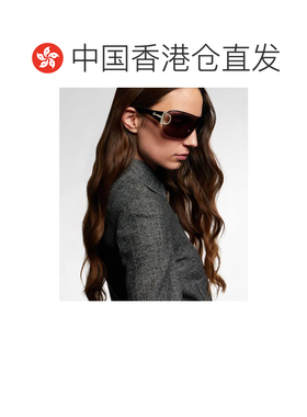 1h可退 香港直邮Gucci 古驰 女士 Sign 防护罩太阳眼镜 black黑色