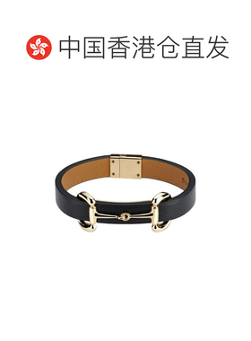 1h可退 Gucci 古驰 男士 黑色皮革手链 874621IAAG8