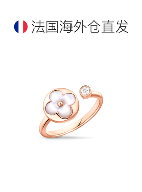 自营欧洲直邮LV路易威登 Color Blossom女士玫瑰金老花花朵图案戒