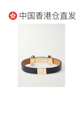 Gucci 古驰 男士 黑色皮革手链 874621IAAG8配饰 【付后1h可退】