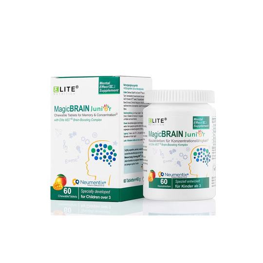 欧洲直邮德国Elite益力德儿童脑智激活咀嚼片60粒儿童脑黄金学习
