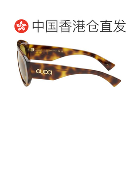 香港直邮Gucci 古驰 女士 棕色 Mask Frame 太阳镜 GG2128S002HAV