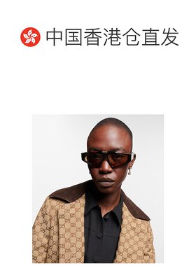 1h可退 香港直邮Gucci 古驰 女士 GG flat-top 太阳眼镜 000919