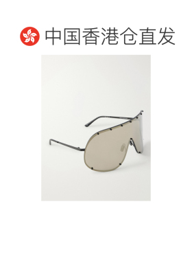 香港直邮rick owens 瑞克 欧文斯 女士 防护罩飞行员不锈钢太阳眼