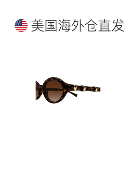 美国直邮Gucci 古驰 女士 猫眼醋纤太阳眼镜 brown棕色 舒适时尚