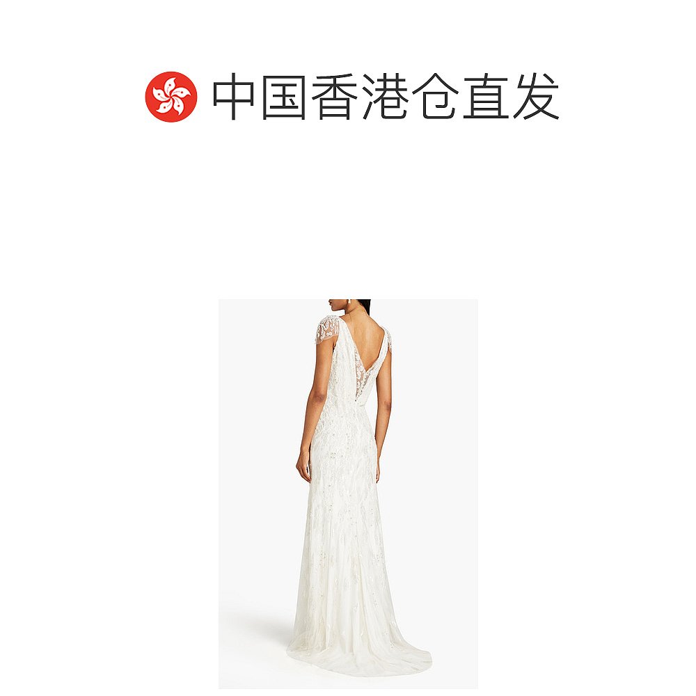 香港直邮Jenny Packham 女士Alba bridal 精饰金属感薄纱礼服 - 图1