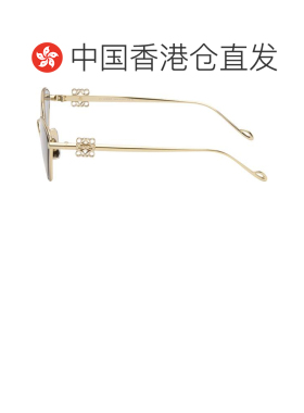 香港直邮LOEWE 罗意威 女士 金色 Anagram Hexagonal 太阳镜 LW40