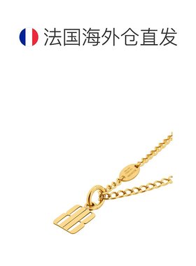 自营欧洲直邮Balenciaga巴黎世家 Nano女士金色黄铜BB标识吊坠项
