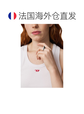 自营欧洲直邮Diesel迪赛 女士银灰色不锈钢尖头戒指