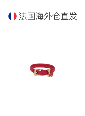 自营欧洲直邮Prada普拉达 Saffiano女士亮红色小牛皮金属搭扣手链