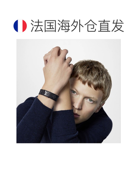 自营1h可退 欧洲直邮LV/路易威登 男士黑色黄铜/帆布手链新款配饰