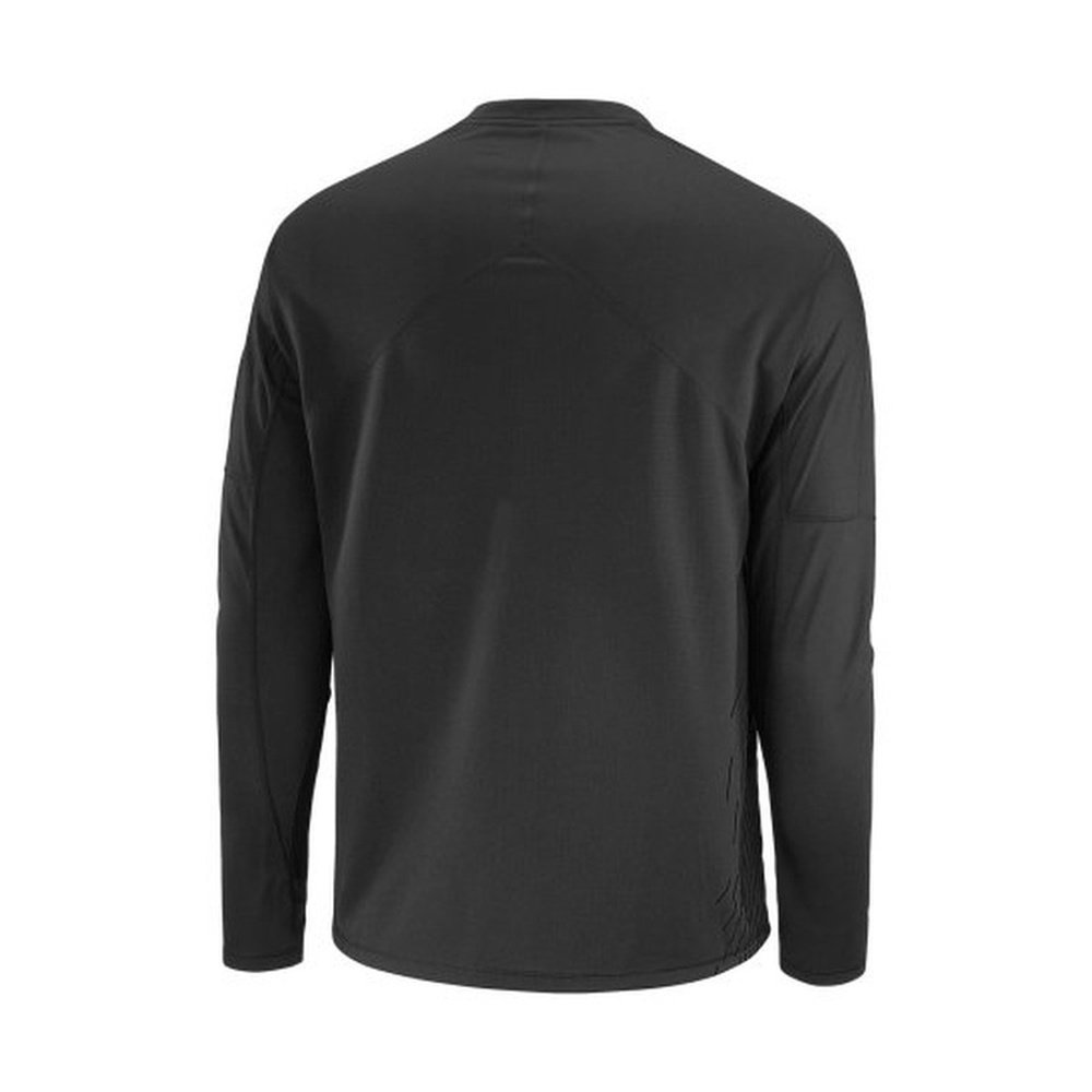 自营欧洲直邮SALOMON SENSE AERO男士黑色合成纤维长袖T恤运动,淘宝优惠券,粉丝福利购,淘宝优惠卷