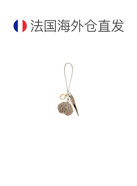 自营欧洲直邮Polene Tul女士粉笔白粒面小牛皮包饰/钥匙扣挂饰