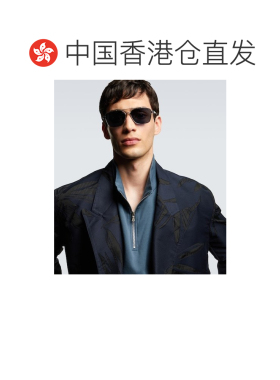 1h可退 香港直邮Fendi 芬迪 男士 天蓝色方框太阳眼镜 metal金属