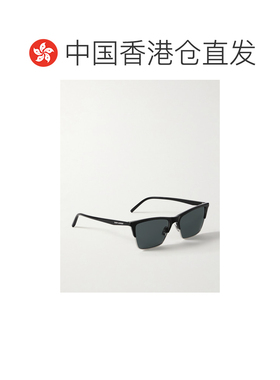 1h可退 香港直邮Saint Laurent 圣罗兰 女士 D形框醋纤镀银太阳眼