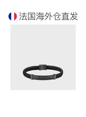 自营欧洲直邮HUGO BOSS雨果BOSS ORANGE人字形金属饰边黑色编织皮