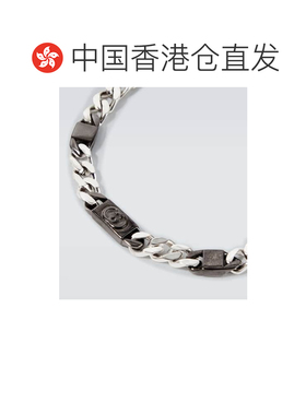 1h可退 香港直邮Gucci 古驰 男士 锁扣纯银链条手链 metal金属色