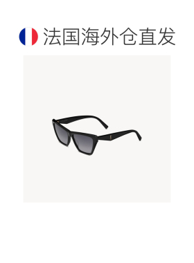 自营欧洲直邮YSL圣罗兰 SL M103女士黑色/浅金色醋酸纤维矩形太阳